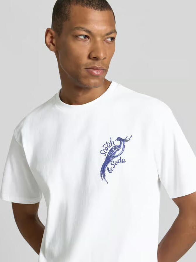 Scotch & Soda relaxed fit T-shirt met backprint wit - Foto 5