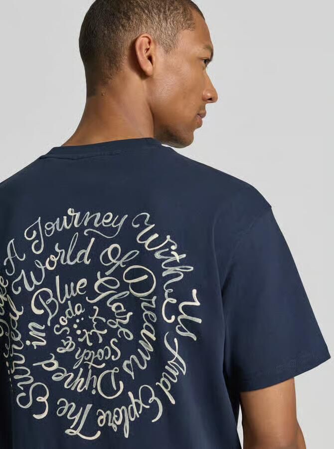 Scotch & Soda relaxed fit T-shirt met backprint donkerblauw - Foto 4