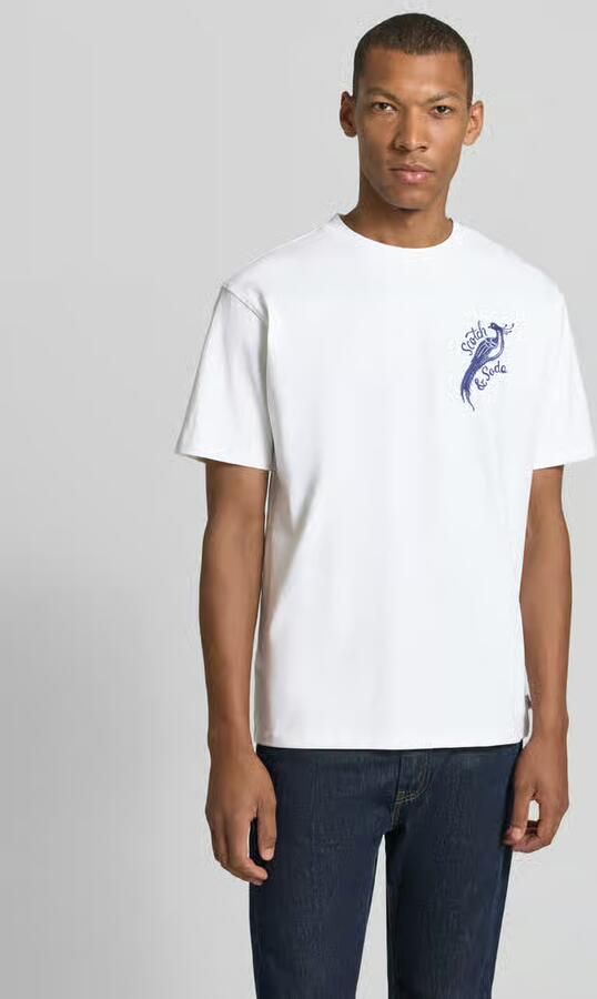 Scotch & Soda relaxed fit T-shirt met backprint wit - Foto 6