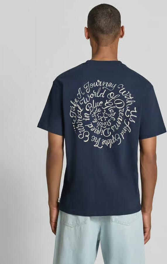 Scotch & Soda relaxed fit T-shirt met backprint donkerblauw - Foto 4
