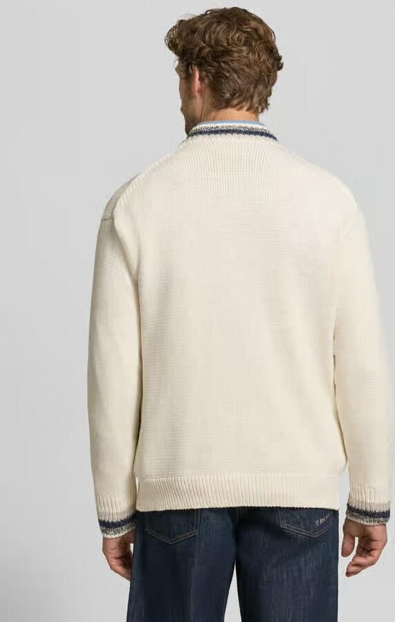 Scotch & Soda Regular fit gebreid jack met v-hals model 'INTARSIA'