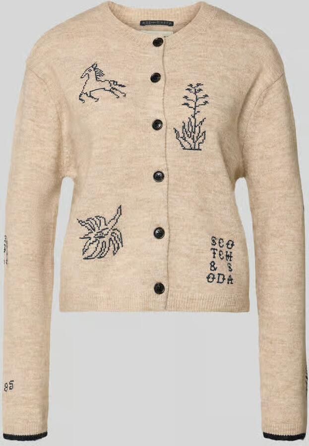 Scotch & Soda Regular fit gebreid jack van alpaca