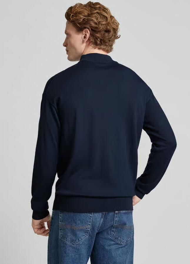 SCOTCH & SODA Heren Truien & Vesten Dropped Shoulder Mock Neck Pullover Donkerblauw - Foto 5