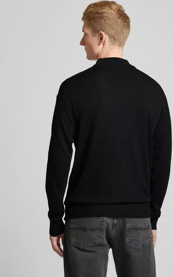 SCOTCH & SODA Heren Truien & Vesten Dropped Shoulder Mock Neck Pullover Zwart