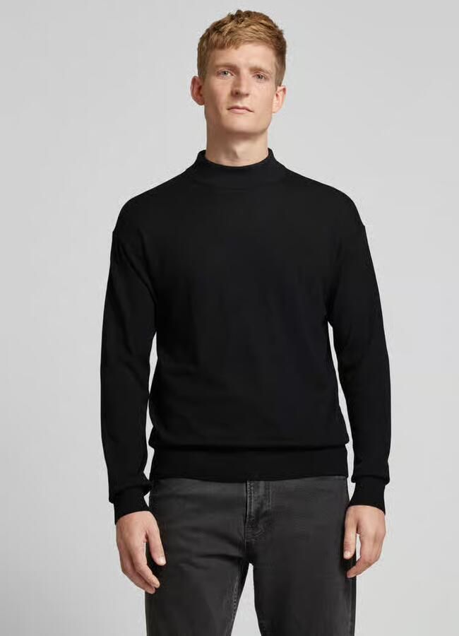 SCOTCH & SODA Heren Truien & Vesten Dropped Shoulder Mock Neck Pullover Zwart - Foto 2