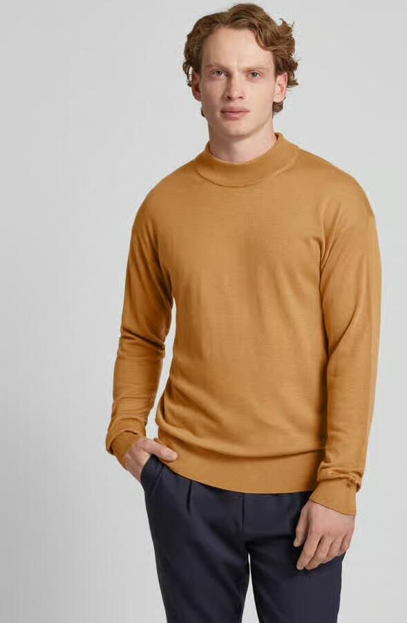 SCOTCH & SODA Heren Truien & Vesten Dropped Shoulder Mock Neck Pullover Camel - Foto 9