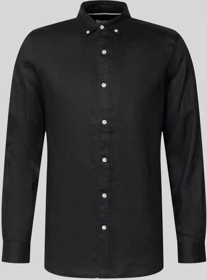 Scotch & Soda Regular fit linnen overhemd met Button-downkraag - Foto 2