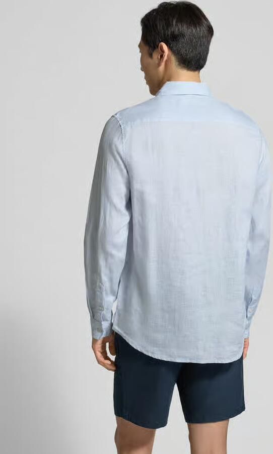 Scotch & Soda Overhemd Lange Mouw Scotch & Soda Linnen Overhemd Lichtblauw - Foto 6
