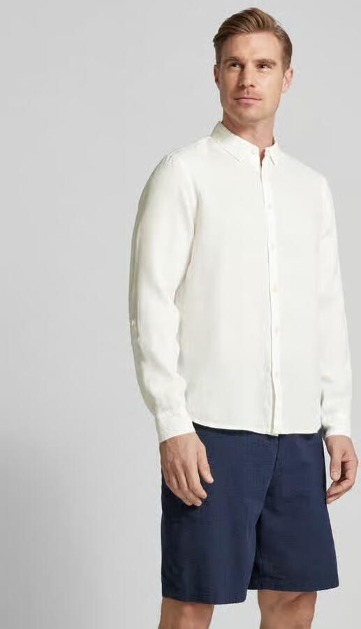 Scotch & Soda Heren Overhemden Linen Shirt With Roll-up Pink Heren - Foto 4