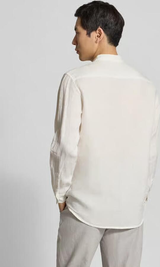 Scotch & Soda Overhemd Lange Mouw Scotch & Soda Linnen Mao Overhemd Wit - Foto 8