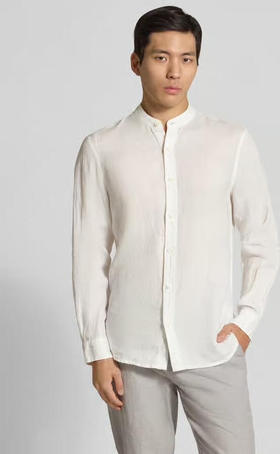 Scotch & Soda Overhemd Lange Mouw Scotch & Soda Linnen Mao Overhemd Wit - Foto 9