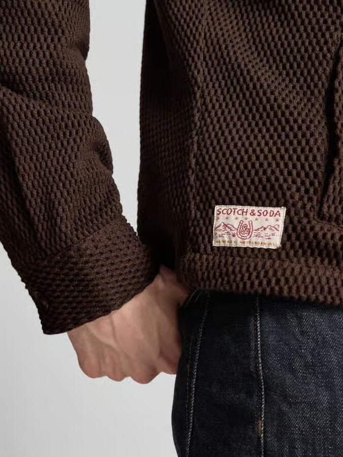 Scotch & Soda regular fit overhemdjack met structuurpatroon