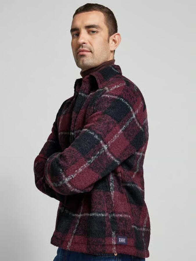 Scotch & Soda Regular fit overhemdjack met wol