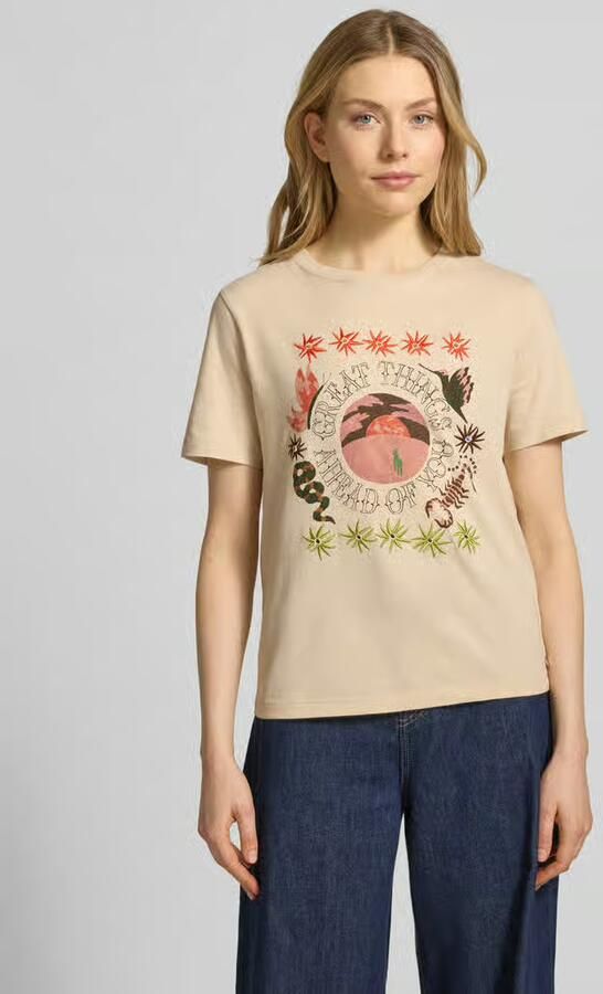 Scotch & Soda regular fit T-shirt met florale stitching - Foto 4