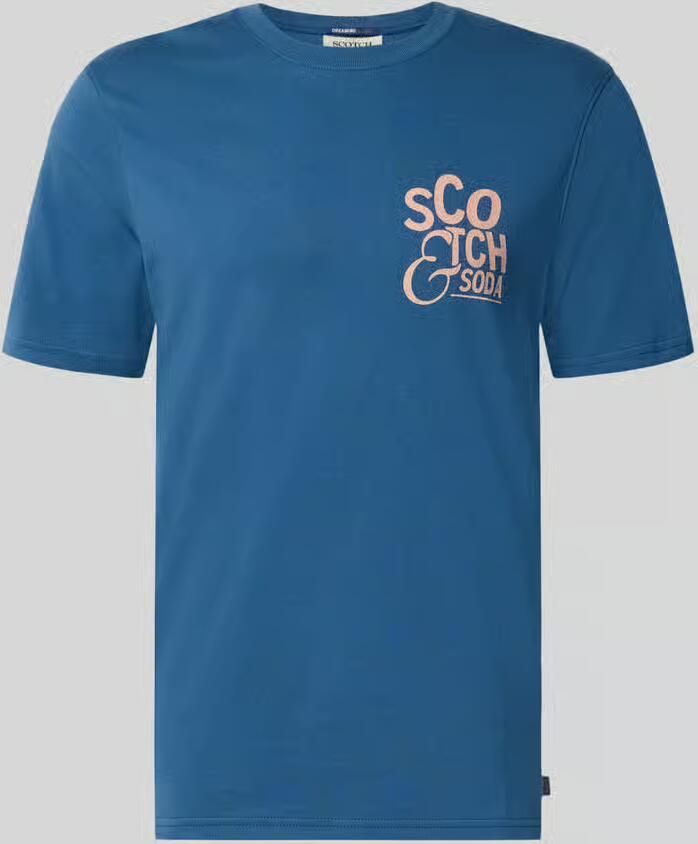 Scotch & Soda regular fit T-shirt met print blauw - Foto 4