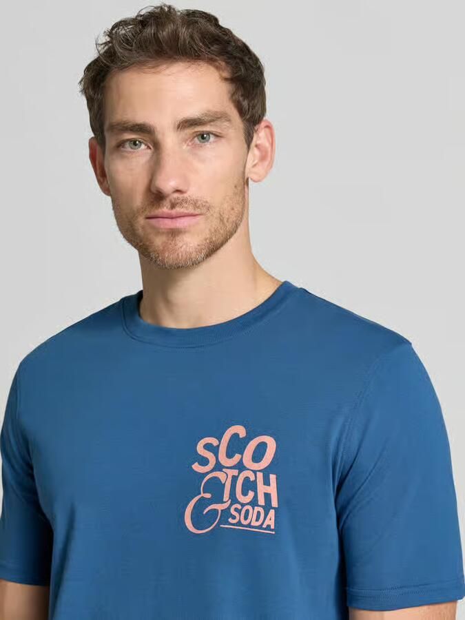 Scotch & Soda regular fit T-shirt met print blauw - Foto 5
