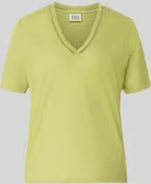 Scotch & Soda regular fit T-shirt van linnenmix met V-hals