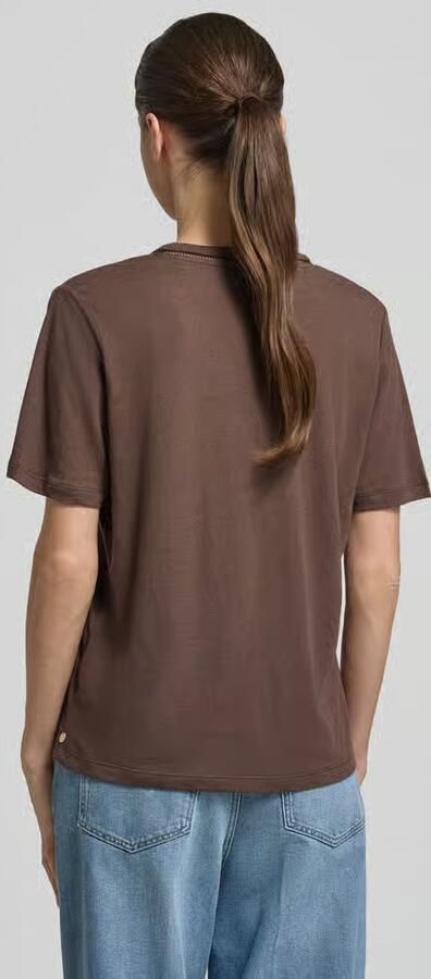 Scotch & Soda regular fit T-shirt van linnenmix met V-hals - Foto 3