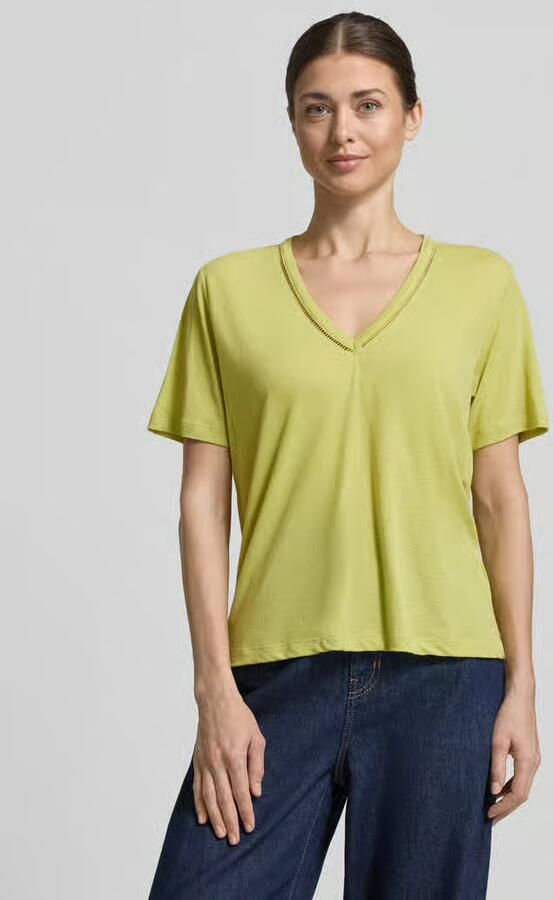 Scotch & Soda regular fit T-shirt van linnenmix met V-hals - Foto 2