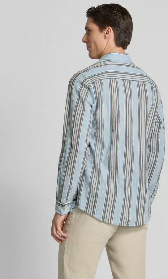 Scotch & Soda Overhemd Lange Mouw Scotch & Soda Overhemd Crinkled Stripe Lichtblauw - Foto 7