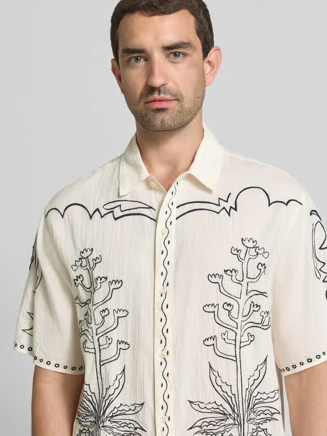 Scotch & Soda regular fit vrijetijdsoverhemd met kentkraag en stitchings