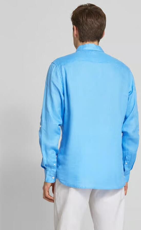 Scotch & Soda Overhemd Lange Mouw Scotch & Soda Linnen Overhemd Blauw - Foto 6