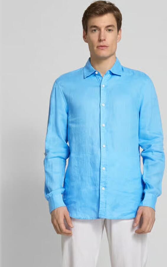 Scotch & Soda Overhemd Lange Mouw Scotch & Soda Linnen Overhemd Blauw - Foto 7