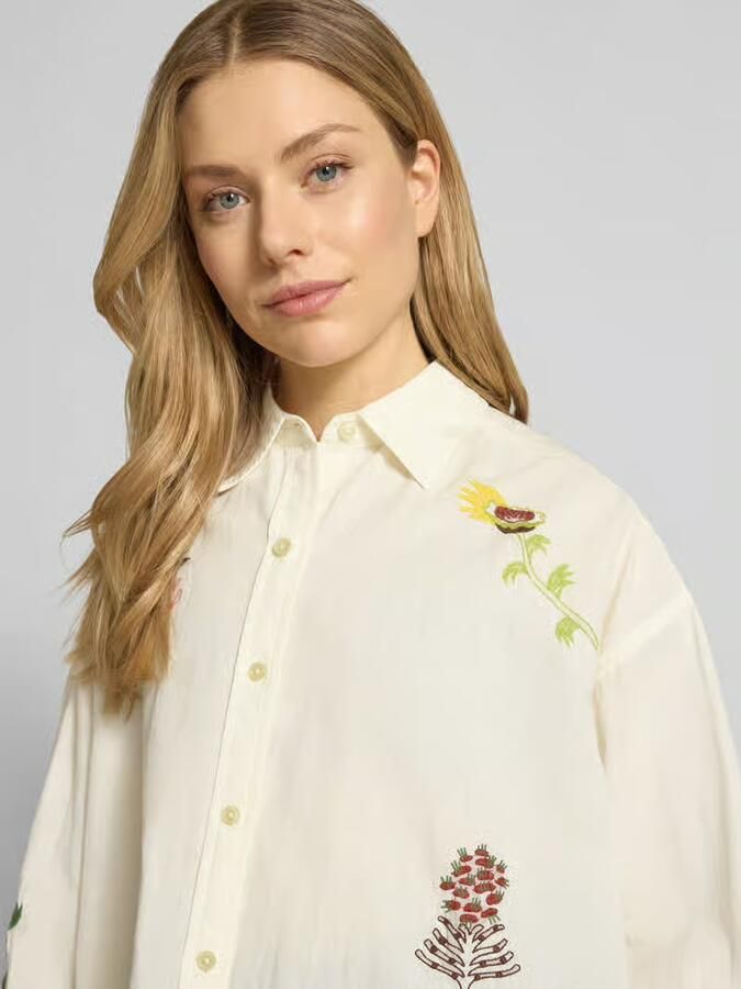 Scotch & Soda relaxed fit blouse met stikselafwerkingen