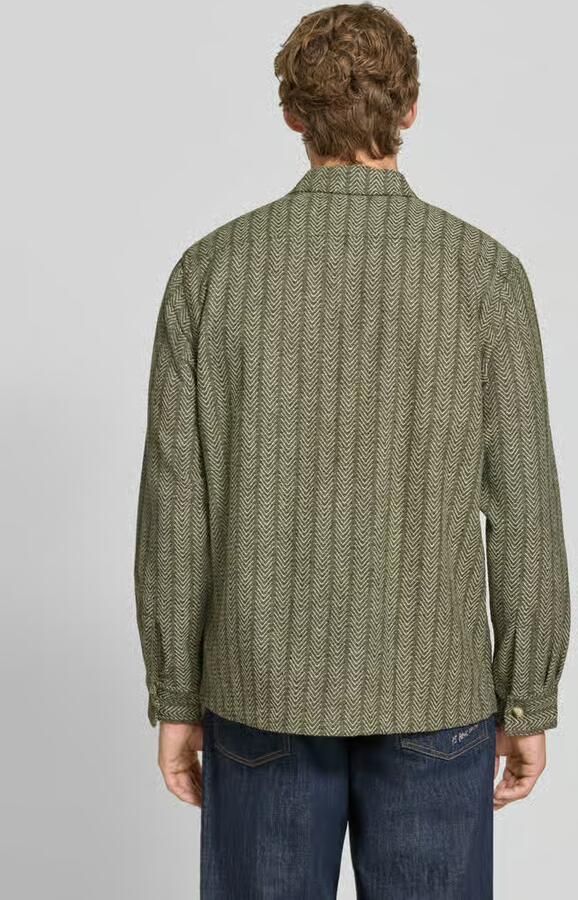 Scotch & Soda relaxed fit jacquard overhemd met print en wol dark forest - Foto 4