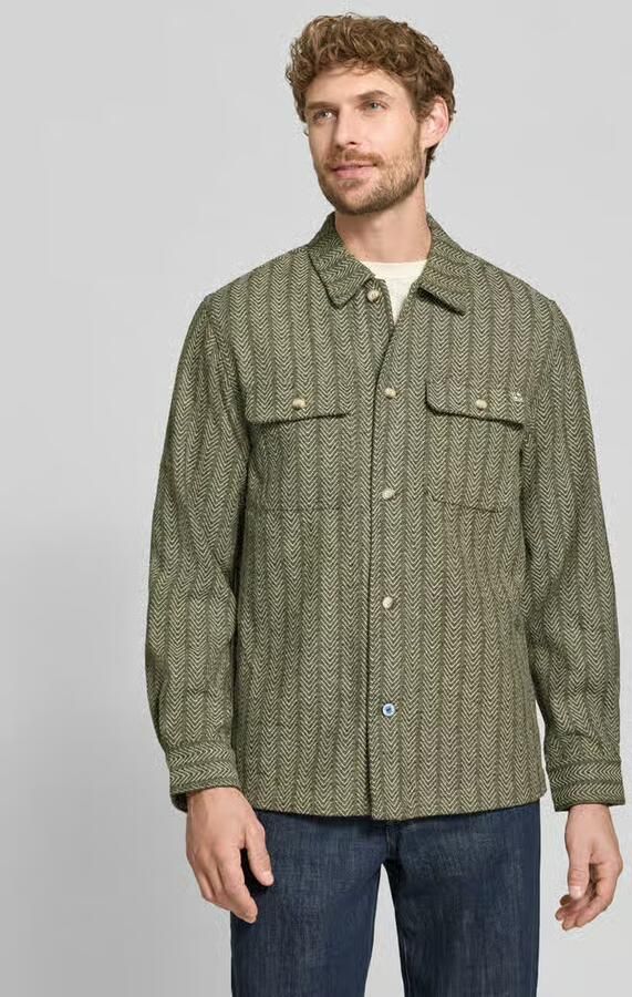 Scotch & Soda relaxed fit jacquard overhemd met print en wol dark forest - Foto 5