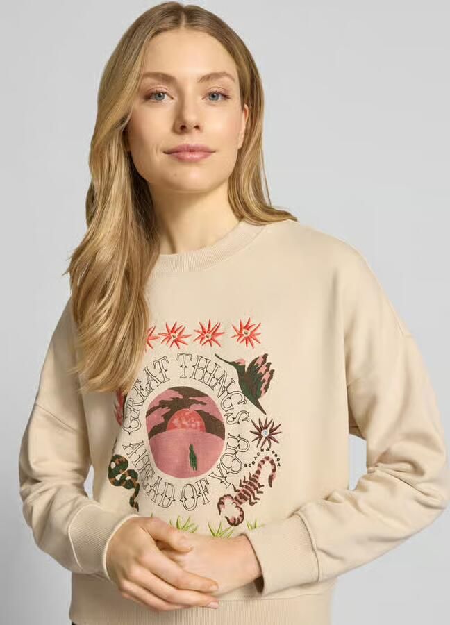 Scotch & Soda relaxed fit sweatshirt met bloemige stitching