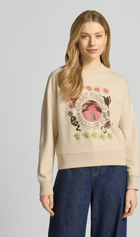 Scotch & Soda relaxed fit sweatshirt met bloemige stitching - Foto 4
