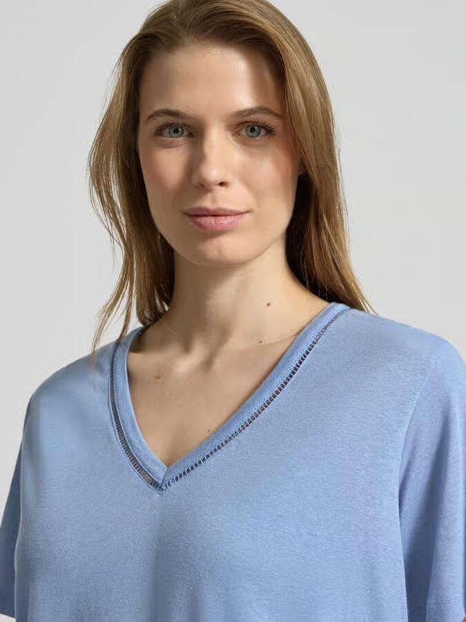 Scotch & Soda Relaxed fit T-shirt van linnenmix met V-hals - Foto 2