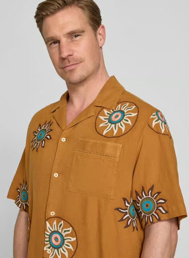 Scotch & Soda relaxed fit vrijetijdsoverhemd van mix van linnen en viscose met borstzak - Foto 3