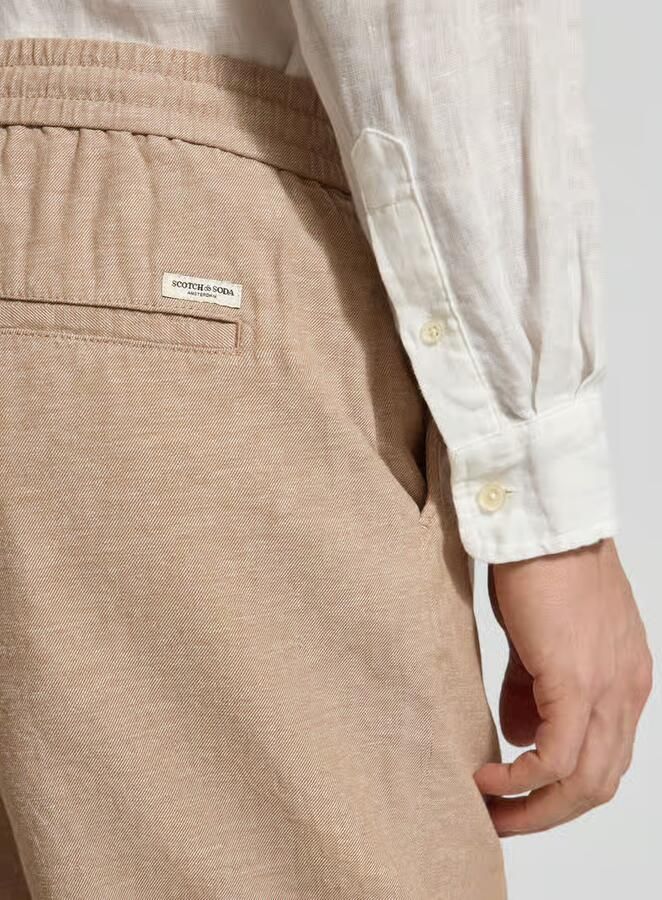 Scotch & Soda Shorts van een katoen-linnenmix met elastische tailleband