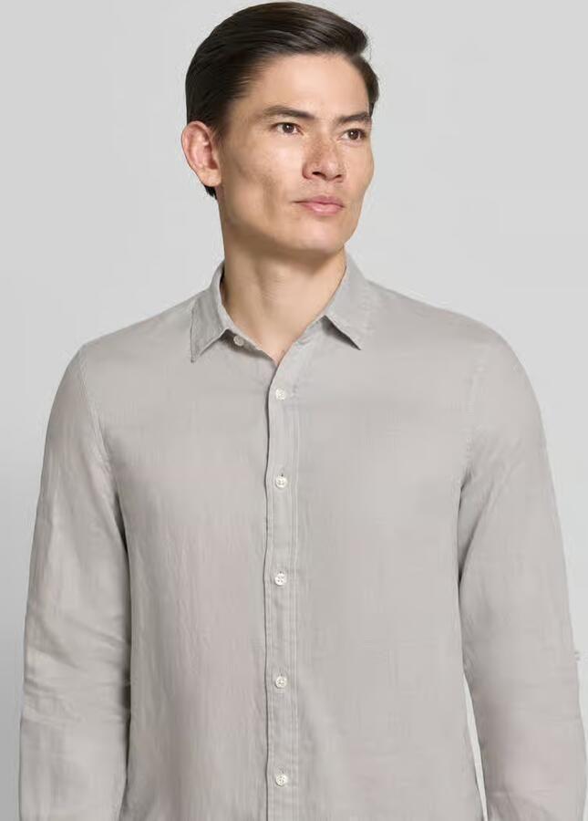 Scotch & Soda Overhemd Lange Mouw Scotch & Soda Linnen Core Overhemd Grijs