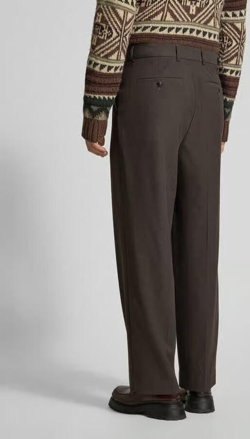 Scotch & Soda Straight fit stoffen broek met persplooien