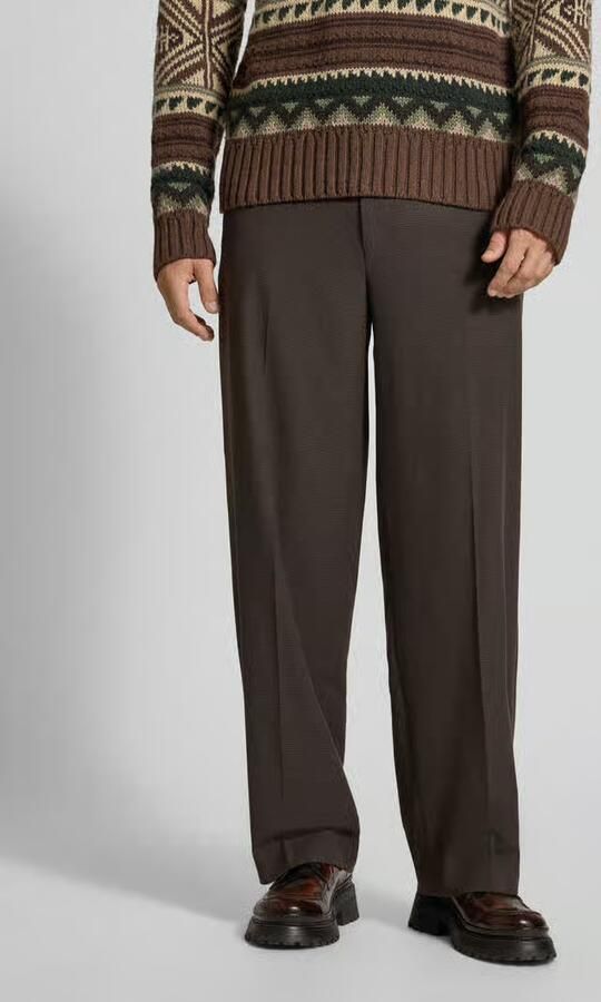 Scotch & Soda Straight fit stoffen broek met persplooien - Foto 2