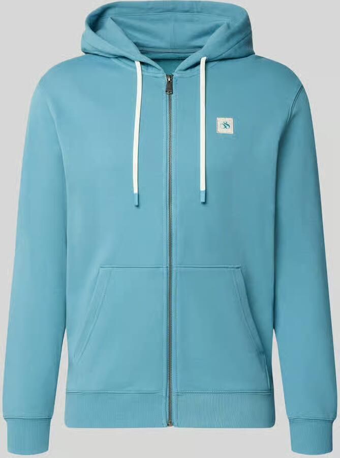 Scotch & Soda Sweatjack met logopatch en kangoeroezak
