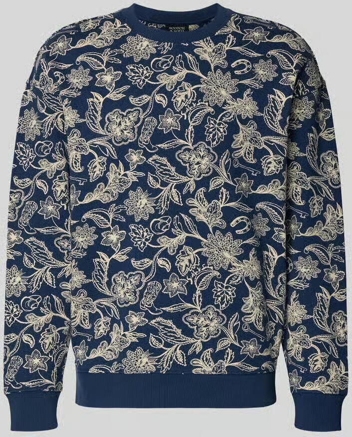 Scotch & Soda sweatshirt in all-over look met ronde hals
