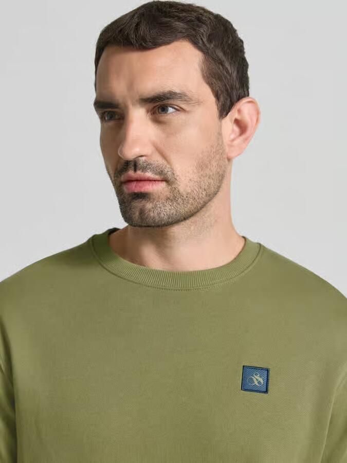Scotch & Soda sweatshirt met labelbadge en ronde hals