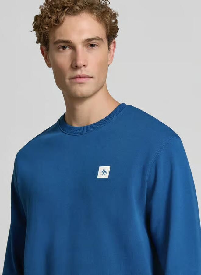Scotch & Soda sweatshirt met labelbadge en ronde hals