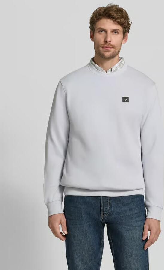 Scotch & Soda regular fit sweater met logo lichtgrijs - Foto 3