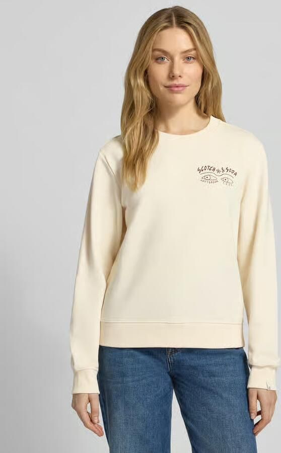 Scotch & Soda sweatshirt met labelprint en ronde hals - Foto 4