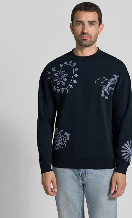 Scotch & Soda sweatshirt met stitchings model 'DELFTS BLAUW' - Foto 3