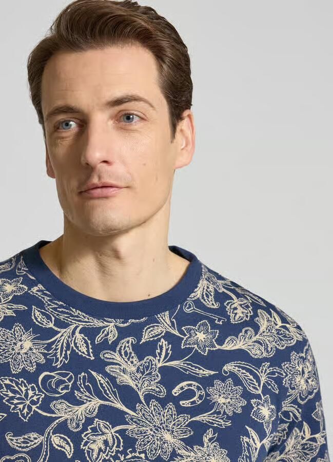 Scotch & Soda T-shirt in all-over look met ronde hals - Foto 3