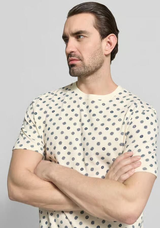 Scotch & Soda T-shirt in all-over look met ronde hals