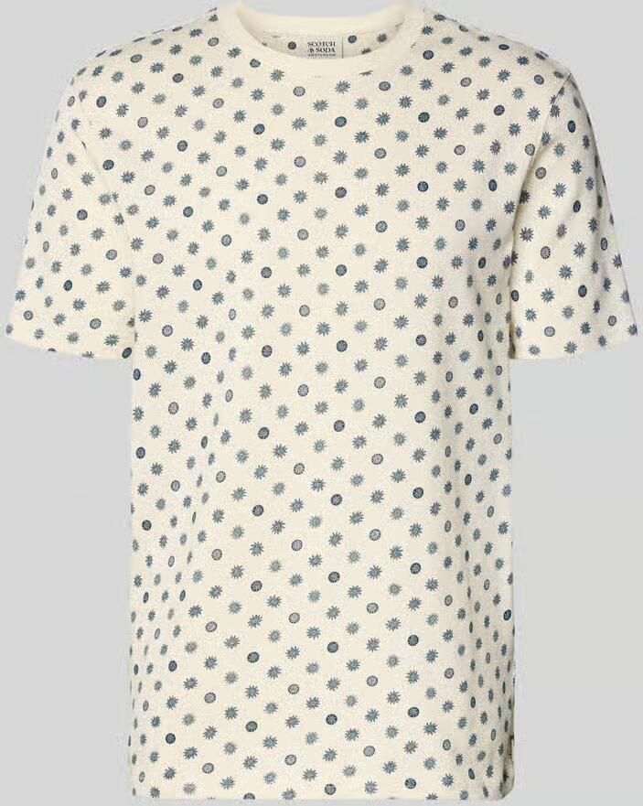Scotch & Soda T-shirt in all-over look met ronde hals - Foto 2