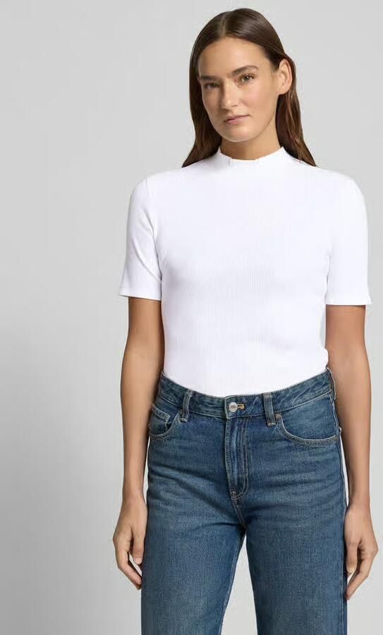 Scotch & Soda T-shirt met geribde opstaande kraag - Foto 2