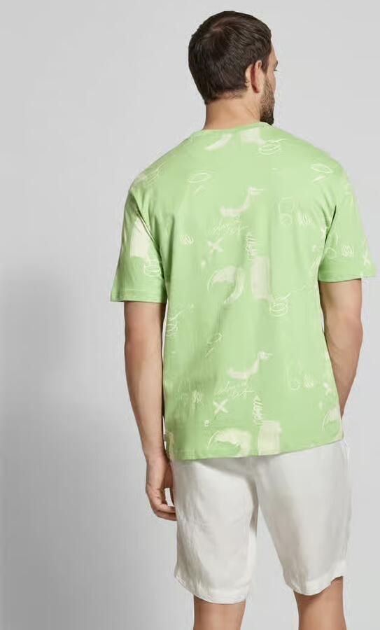 Scotch & Soda T-shirt met geribde ronde hals